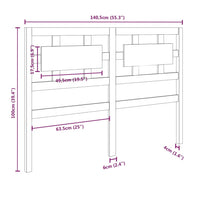 Testiera per Letto 140,5x4x100 cm in Legno Massello di Pino cod mxl 58263