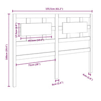 Testiera per Letto Miele 155,5x4x100 cm Legno Massello di Pino cod 9843