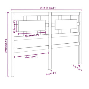 Testiera per Letto Bianca 165,5x4x100 cm Legno Massello di Pino cod mxl 48806