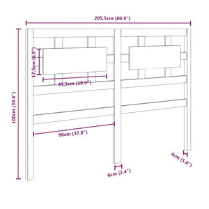 Testiera Letto Miele 205,5x4x100 cm in Legno Massello di Pino cod mxl 49576