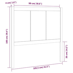 Testiera per Letto Miele 105,5x4x100 cm Legno Massello di Pino