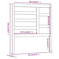 Testiera per Letto Grigia 96x4x104 cm in Legno Massello di Pino cod mxl 46149