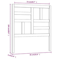 Testiera per Letto 81x4x104 cm in Legno Massello di Pino cod mxl 48029