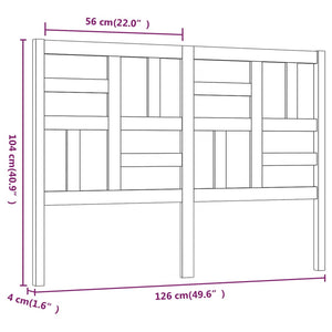 Testiera per Letto 126x4x104 cm in Legno Massello di Pino cod mxl 48479