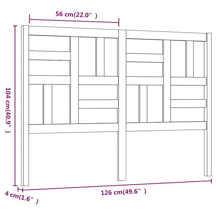 Testiera per Letto 126x4x104 cm in Legno Massello di Pino cod mxl 48479