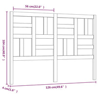 Testiera per Letto Bianca 126x4x104cm in Legno Massello di Pino cod 11075