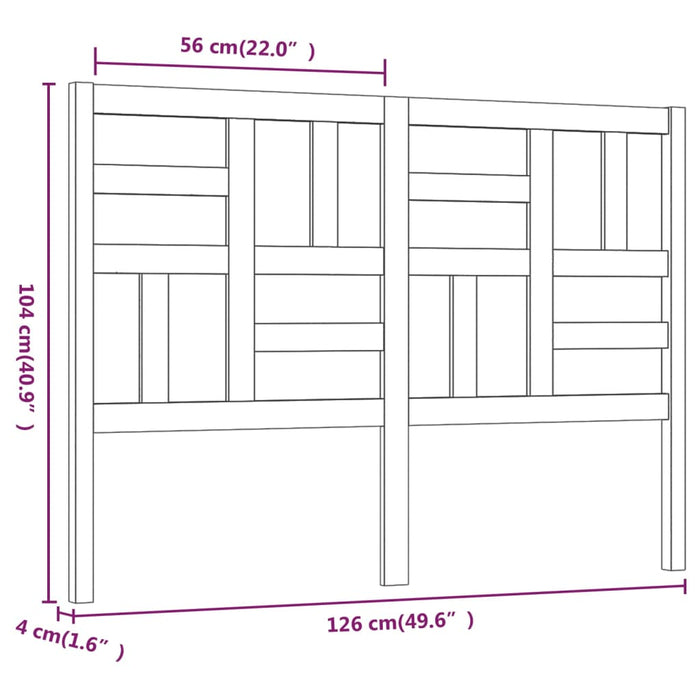 Testiera per Letto Miele 126x4x104 cm in Legno Massello di Pino