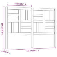 Testiera per Letto Bianca 141x4x104cm in Legno Massello di Pino cod mxl 66617