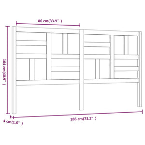 Testiera per Letto 186x4x100 cm in Legno Massello di Pino 818205