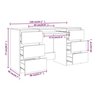 Scrivania Rovere Fumo 140x50x77 cm in Legno Multistrato 815438