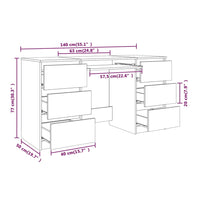 Scrivania Grigio Sonoma 140x50x77 cm in Legno Multistrato 815439