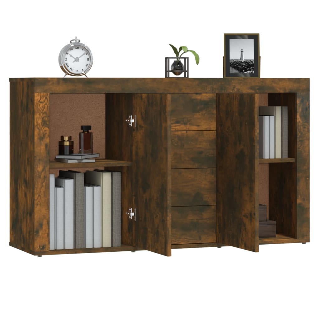 Credenza Rovere Fumo 120x36x69 cm in Legno Multistrato 815492