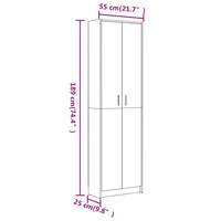 Armadio Corridoio Grigio Sonoma 55x25x189 cm Legno Multistrato 815517