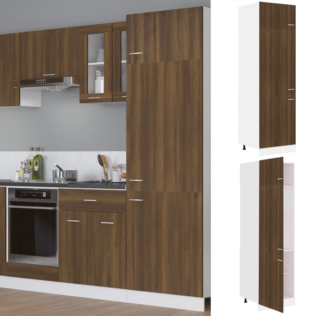 Armadio per Frigo Rovere Marrone 60x57x207 cm Legno Multistrato cod mxl 63542