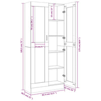 Mobile Vetrina Rovere Fumo 82,5x30,5x185,5 cm Legno Multistrato cod mxl 8939