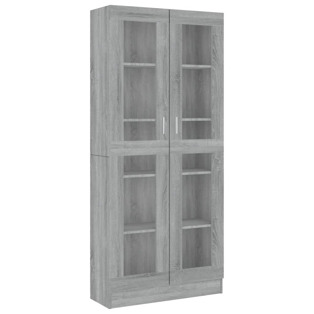 Mobile Vetrina Grigio Sonoma 82,5x30,5x185,5 Legno Multistrato cod mxl 14885