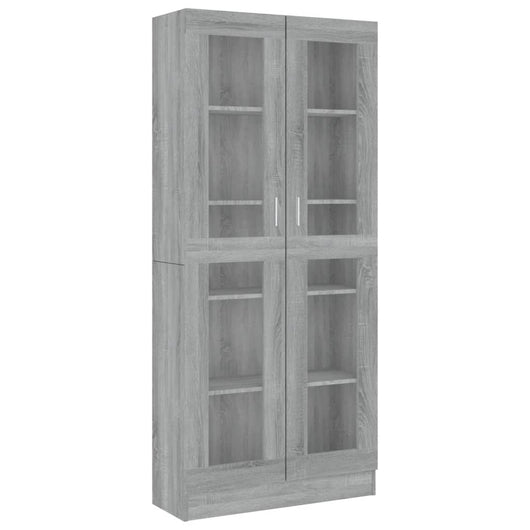 Mobile Vetrina Grigio Sonoma 82,5x30,5x185,5 Legno Multistrato 815622