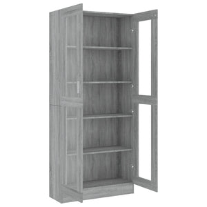 Mobile Vetrina Grigio Sonoma 82,5x30,5x185,5 Legno Multistrato cod mxl 14885