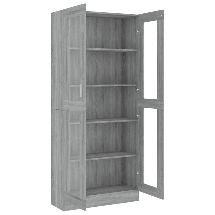 Mobile Vetrina Grigio Sonoma 82,5x30,5x185,5 Legno Multistrato cod mxl 14885