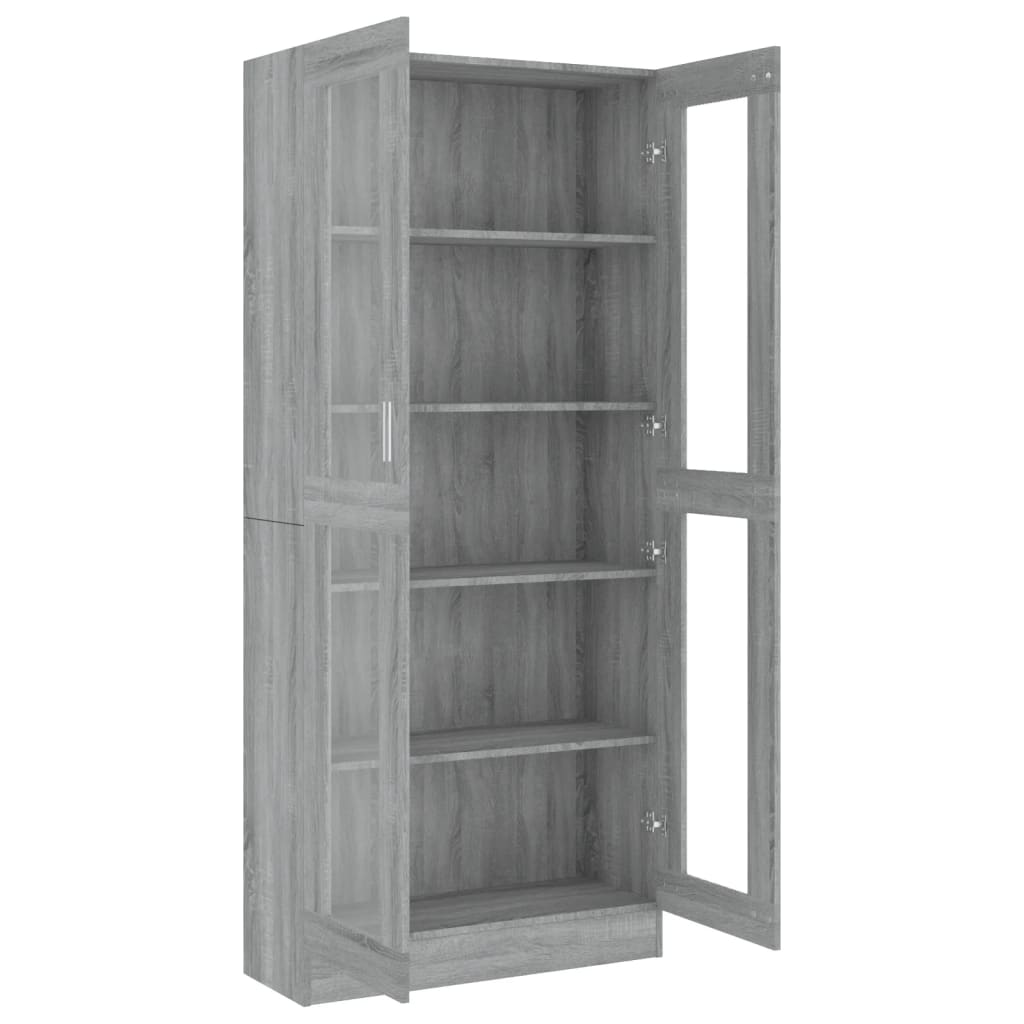 Mobile Vetrina Grigio Sonoma 82,5x30,5x185,5 Legno Multistrato 815622