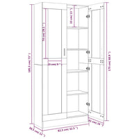 Mobile Vetrina Grigio Sonoma 82,5x30,5x185,5 Legno Multistrato cod mxl 14885