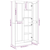 Mobile Vetrina Rovere Marrone 82,5x30,5x185,5 Legno Multistrato 815623