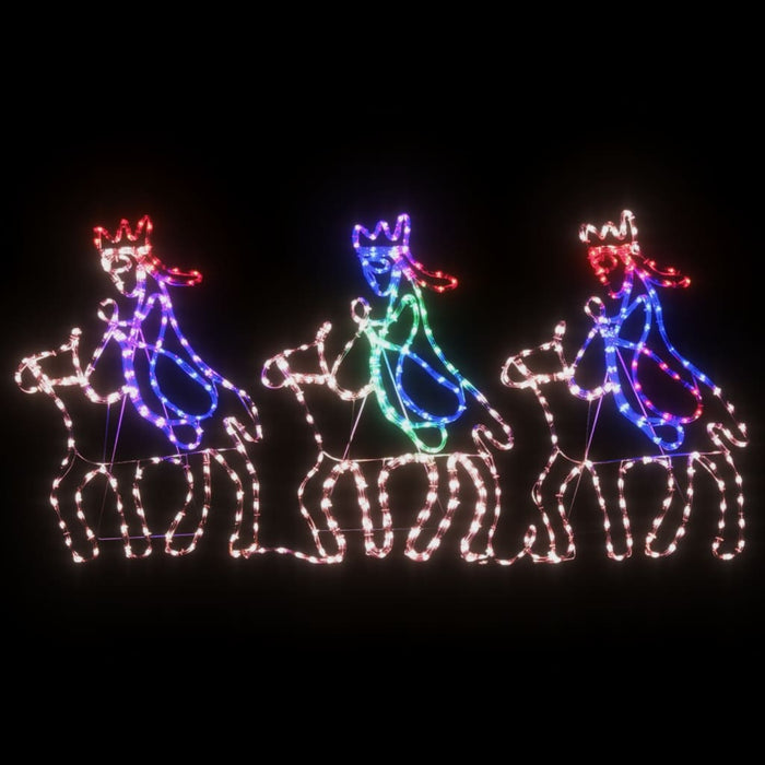 Figura di Natale dei Tre Re Magi con 504 LED 70x50 cm 343286