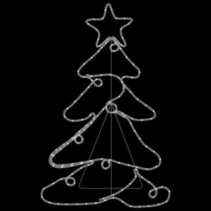 Figura Albero di Natale con 144 LED 88x56 cm