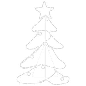 Figura Albero di Natale con 144 LED 88x56 cm