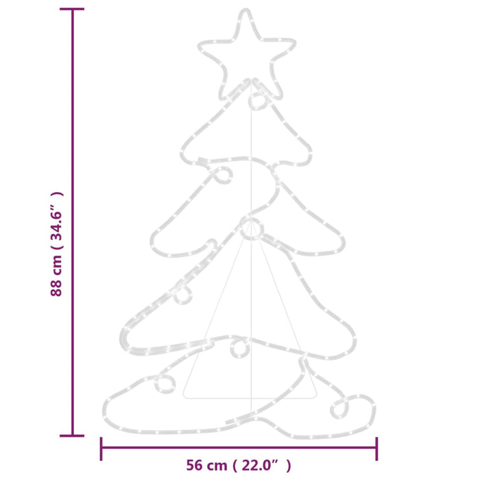 Figura Albero di Natale con 144 LED 88x56 cm