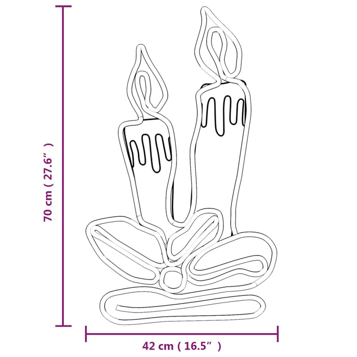 Figura Natalizia Candele con 144 LED 70x42 cm 343289