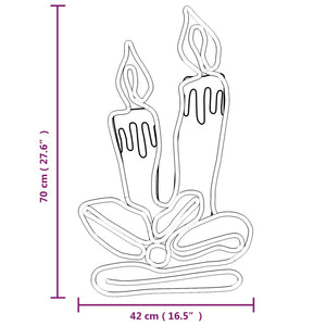 Figura Natalizia Candele con 144 LED 70x42 cm cod mxl 70335