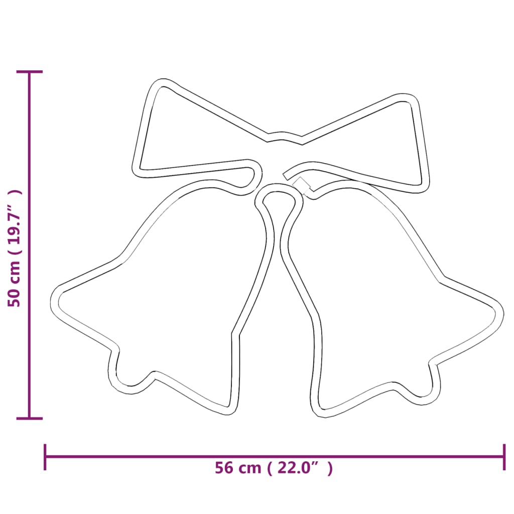 Figura Natalizia di Campane con 72 LED 50x56 cm 343290