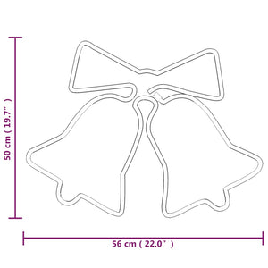 Figura Natalizia di Campane con 72 LED 50x56 cm 343290