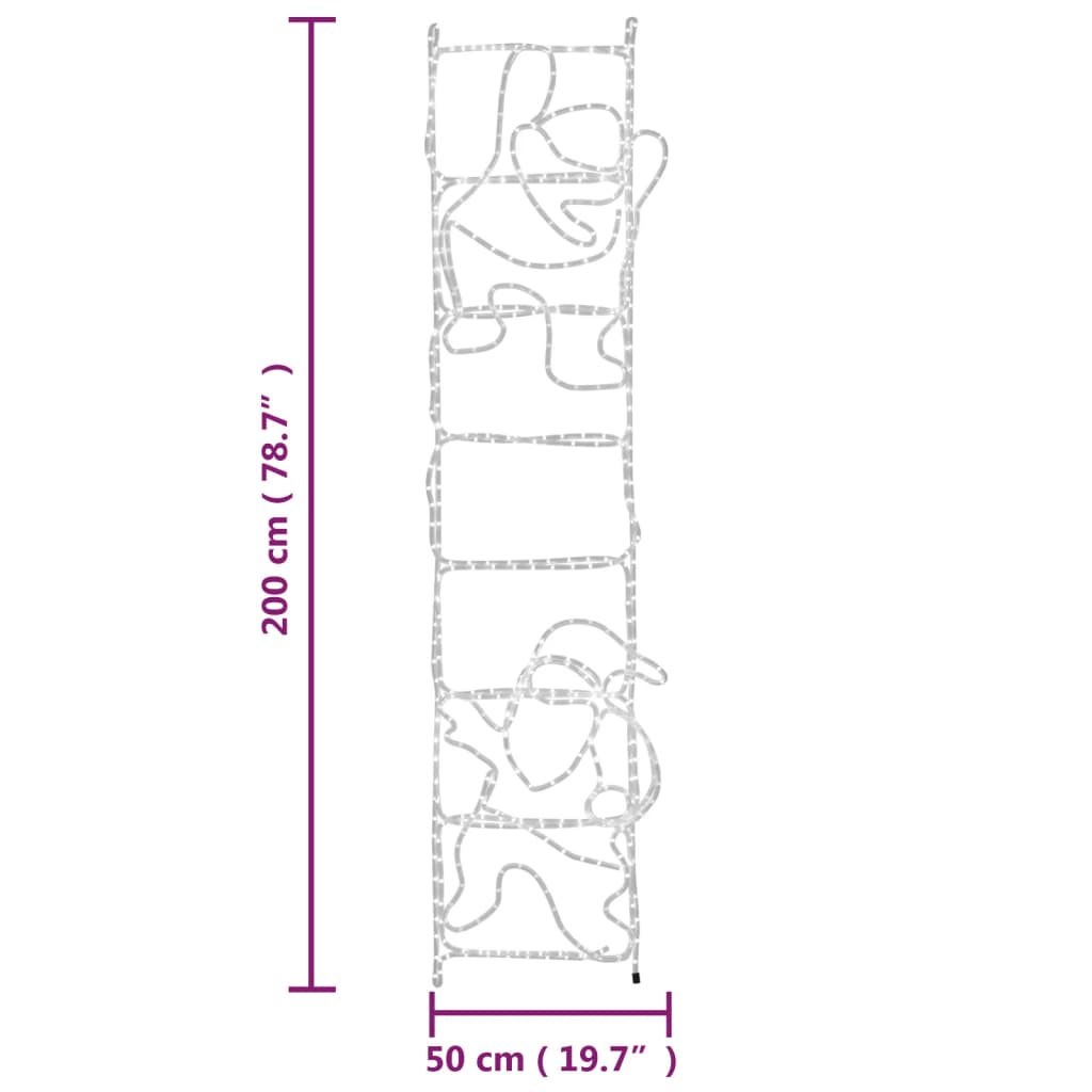 Figura Pieghevole Babbo Natale su Scala con 552 LED 50x200 cm 343291