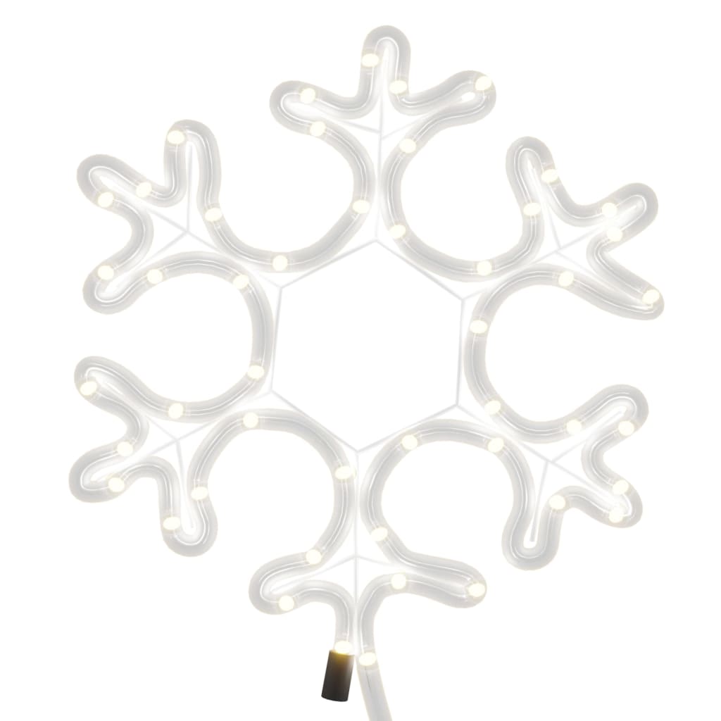 Figura Natalizia Fiocco di Neve con 48 LED Bianco Caldo 27x27cm 343293