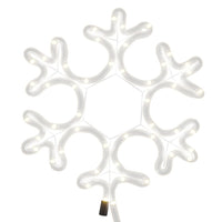 Figura Natalizia Fiocco di Neve con 48 LED Bianco Caldo 27x27cm