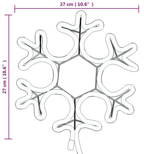 Figura Natalizia Fiocco di Neve con 48 LED Bianco Caldo 27x27cm