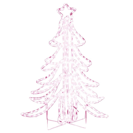 Figura Albero Natale Pieghevole con LED Bianco Caldo 87x87x93cm 343297