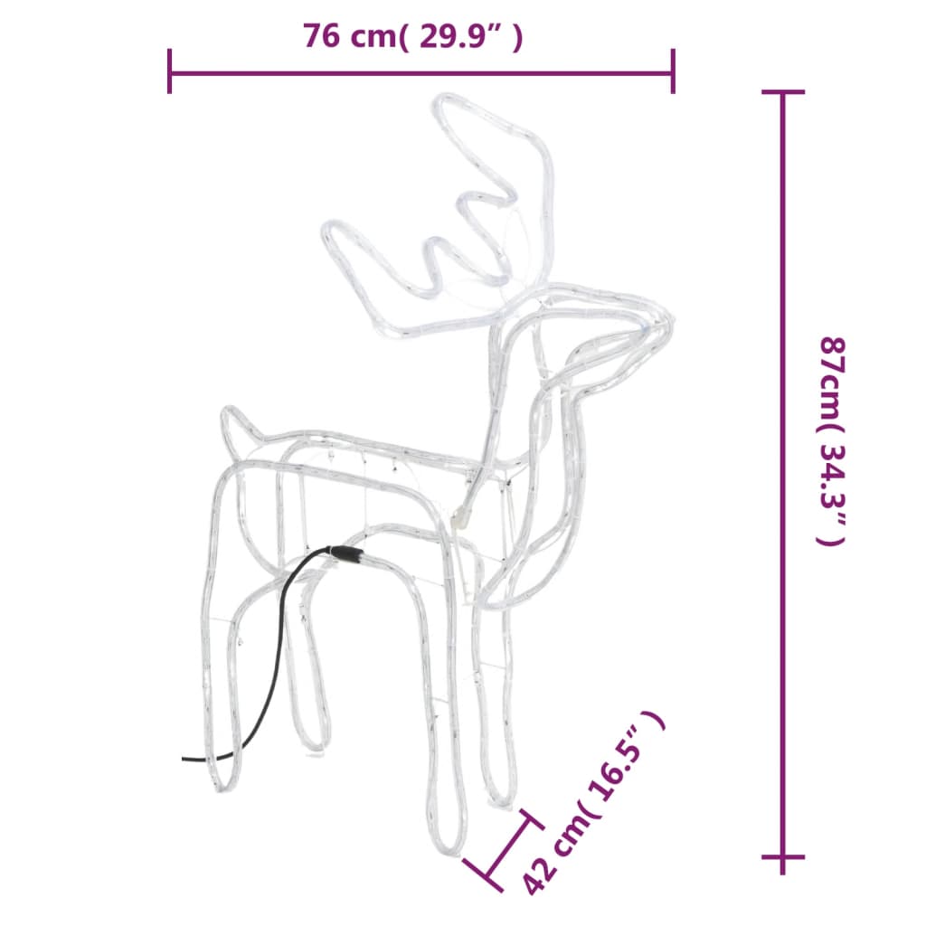 Figure Natalizie Renne Bianco Caldo 76x42x87 cm cod 11080