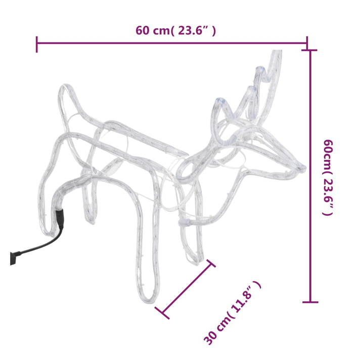 Figure Natalizie Renne Bianco Caldo 60x30x60 cm cod 11325