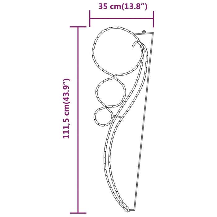 Stringhe Luci a Forma di Palle 2pz Bianco Caldo 111,5x35x4,5cm 343319