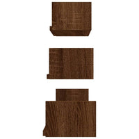 Mensole Espositive Parete 3 pz Rovere Marrone Legno Multistrato cod mxl 33654