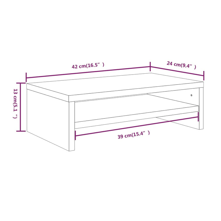 Supporto per Monitor Grigio Sonoma 42x24x13cm Legno Multistrato