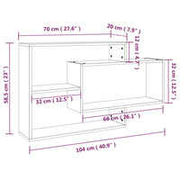 Mensola a Muro Rovere Marrone 104x20x58,5 cm Legno Multistrato 815290