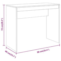 Scrivania Rovere Fumo 90x40x72 cm in Legno Multistrato 815303