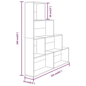 Libreria Grigio Sonoma 155x24x160 cm cod mxl 15046