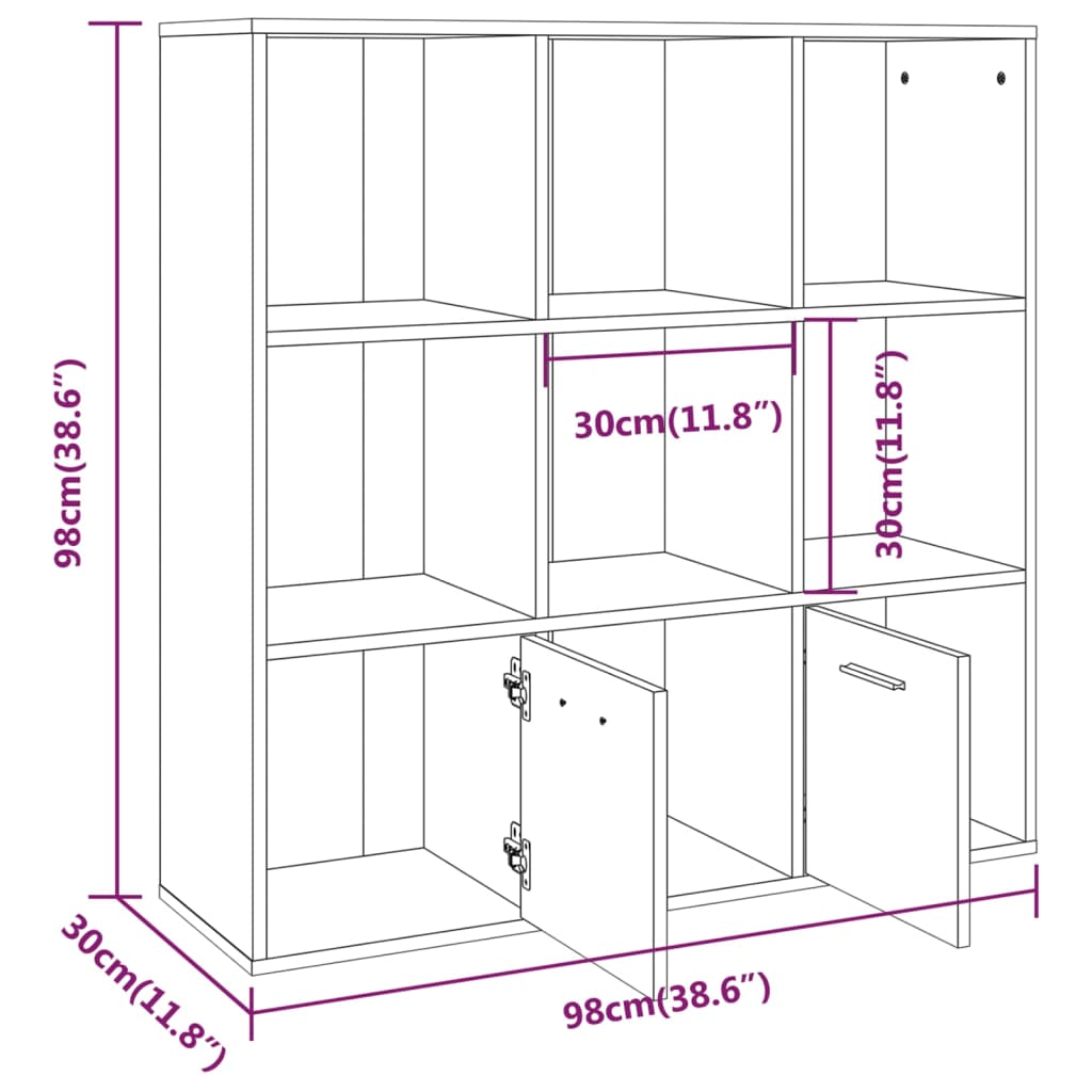 Libreria Grigio Sonoma 98x30x98 cm cod mxl 5890