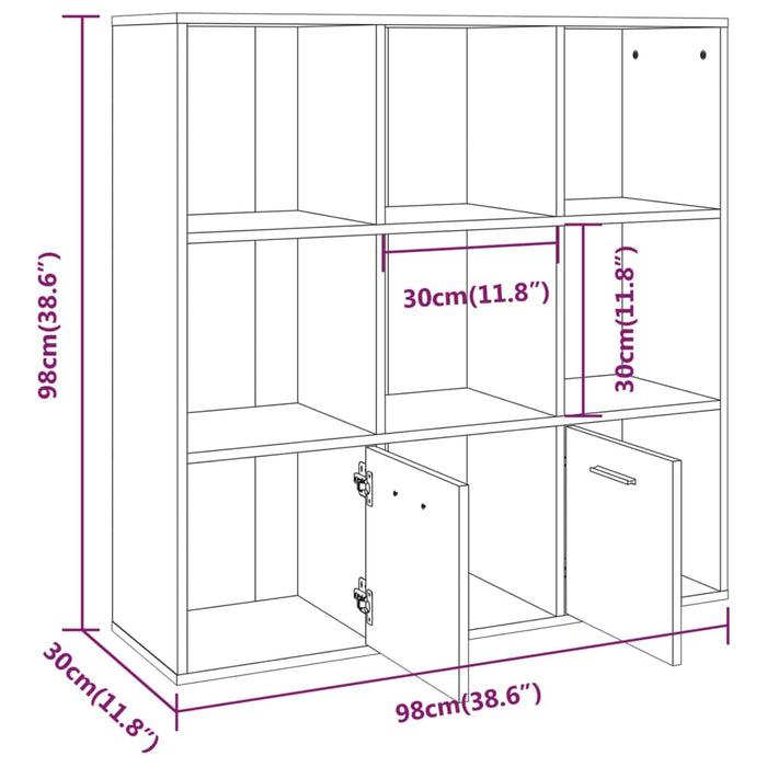 Libreria Grigio Sonoma 98x30x98 cm cod mxl 5890