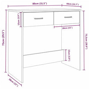 Scrivania Rovere Fumo 80x40x75 cm in Legno Multistrato cod mxl 68722